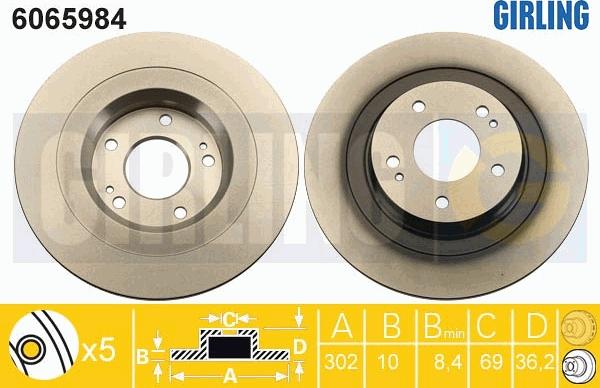 Girling 6065984 - Гальмівний диск autocars.com.ua