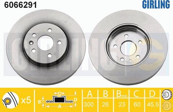 Girling 6066291 - Тормозной диск avtokuzovplus.com.ua