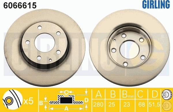 Girling 6066615 - Гальмівний диск autocars.com.ua