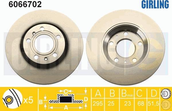 Girling 6066702 - Тормозной диск avtokuzovplus.com.ua