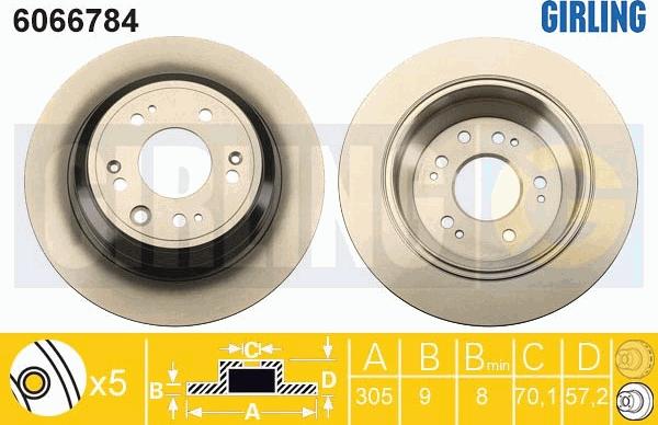 Girling 6066784 - Тормозной диск avtokuzovplus.com.ua