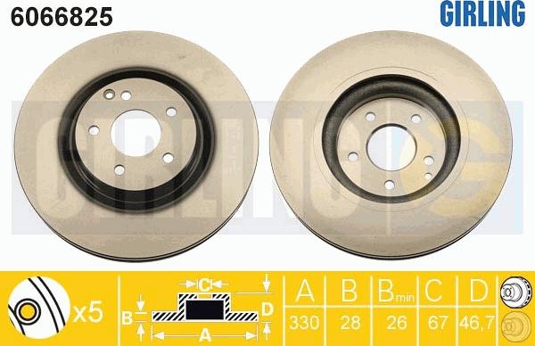 Girling 6066825 - Тормозной диск avtokuzovplus.com.ua