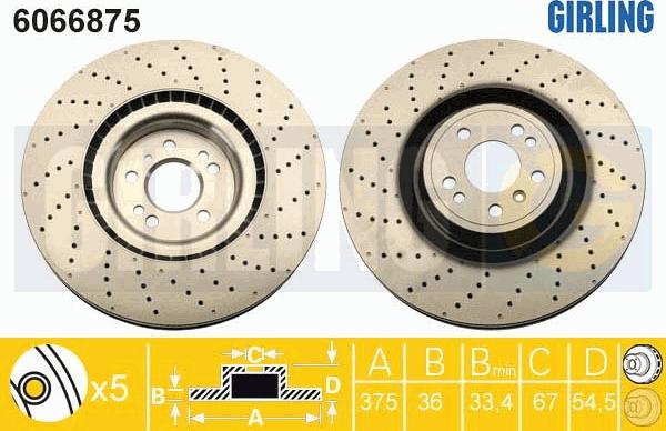 Girling 6066875 - Тормозной диск avtokuzovplus.com.ua