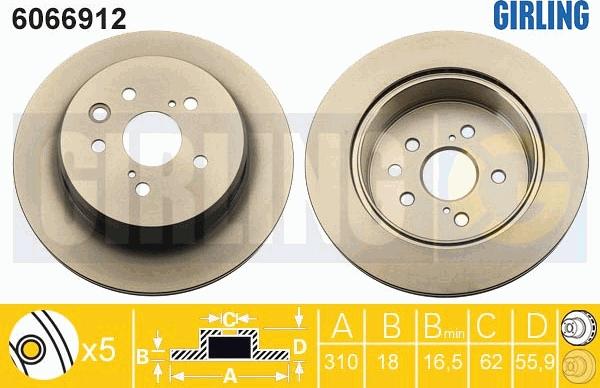 Girling 6066912 - Гальмівний диск autocars.com.ua