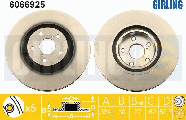 Girling 6066925 - Гальмівний диск autocars.com.ua