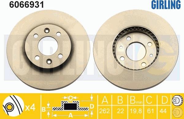 Girling 6066931 - Гальмівний диск autocars.com.ua