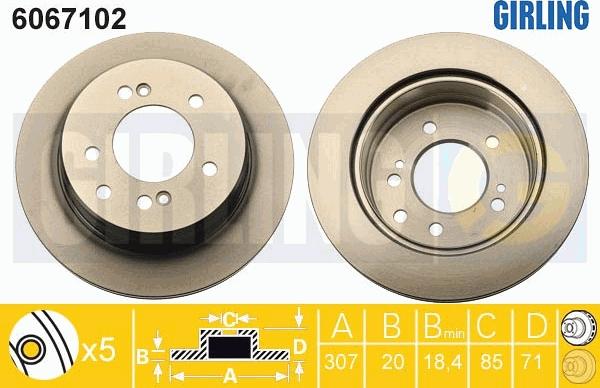 Girling 6067102 - Гальмівний диск autocars.com.ua