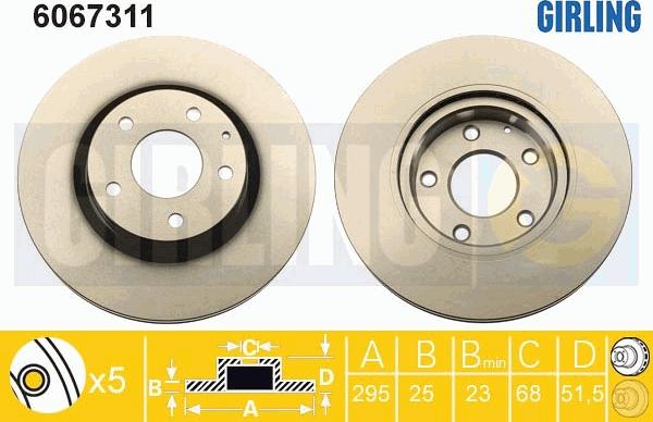 Girling 6067311 - Гальмівний диск autocars.com.ua