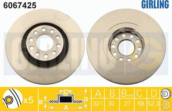 Girling 6067425 - Гальмівний диск autocars.com.ua