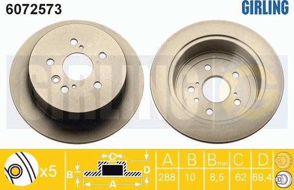 Girling 6072573 - Тормозной диск autodnr.net