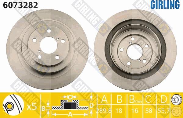 Girling 6073282 - Гальмівний диск autocars.com.ua