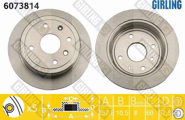 Girling 6073814 - Тормозной диск avtokuzovplus.com.ua