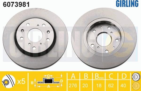 Girling 6073981 - Тормозной диск avtokuzovplus.com.ua