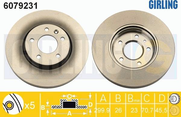 Girling 6079231 - Тормозной диск avtokuzovplus.com.ua