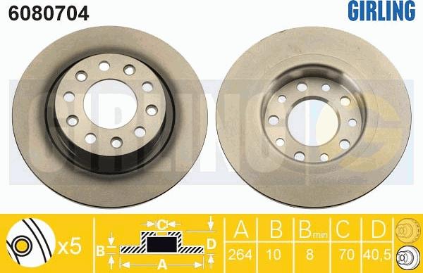 Girling 6080704 - Гальмівний диск autocars.com.ua