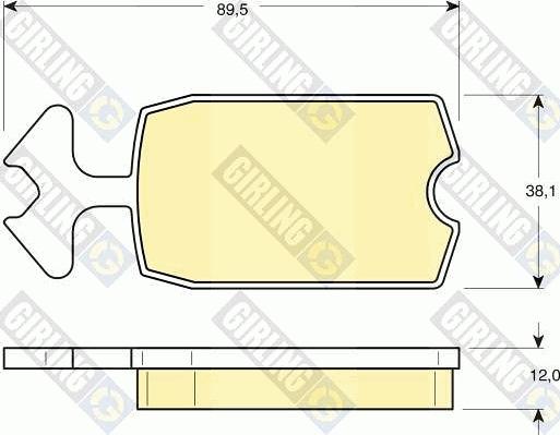 Girling 6101279 - Гальмівні колодки, дискові гальма autocars.com.ua