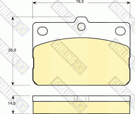 Girling 6101389 - Тормозные колодки, дисковые, комплект avtokuzovplus.com.ua