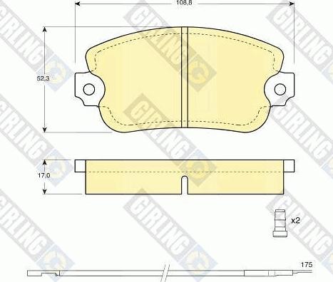 Girling 6101543 - Гальмівні колодки, дискові гальма autocars.com.ua