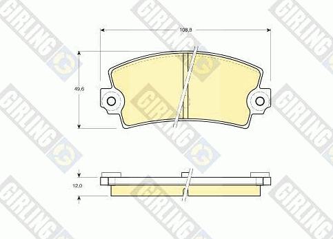 Girling 6101553 - Тормозные колодки, дисковые, комплект avtokuzovplus.com.ua