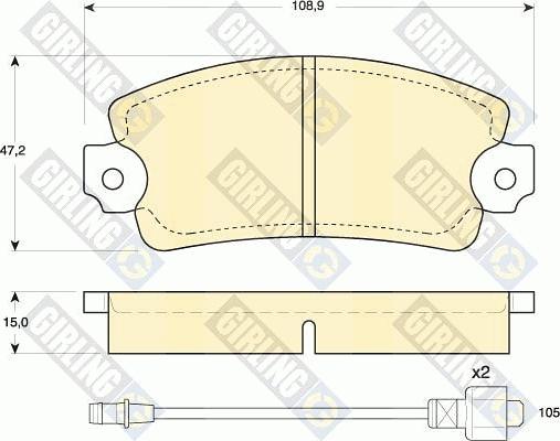 Girling 6101723 - Тормозные колодки, дисковые, комплект avtokuzovplus.com.ua