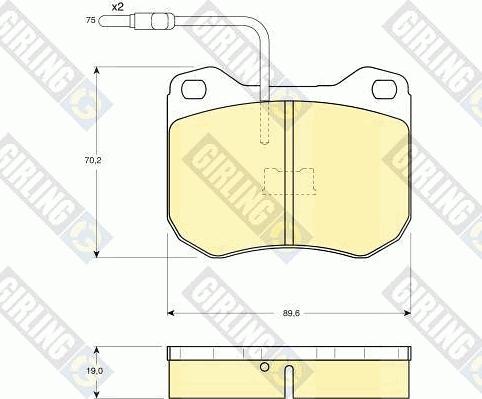 Girling 6101732 - Тормозные колодки, дисковые, комплект avtokuzovplus.com.ua