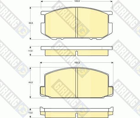 Girling 6101819 - Тормозные колодки, дисковые, комплект autodnr.net