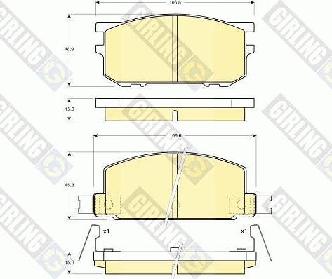 Girling 6102109 - Тормозные колодки, дисковые, комплект avtokuzovplus.com.ua