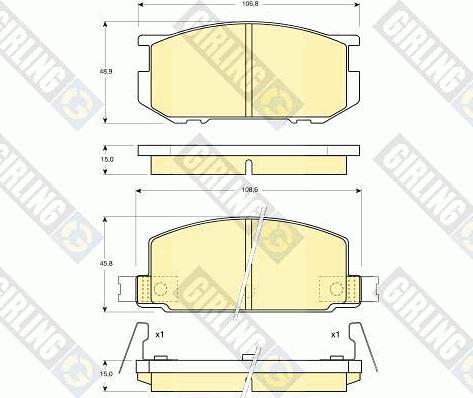 Girling 6102119 - Тормозные колодки, дисковые, комплект autodnr.net