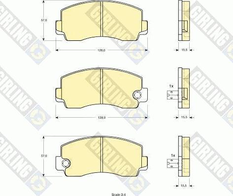 Girling 6102129 - Гальмівні колодки, дискові гальма autocars.com.ua