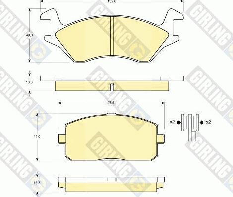 Girling 6102349 - Гальмівні колодки, дискові гальма autocars.com.ua