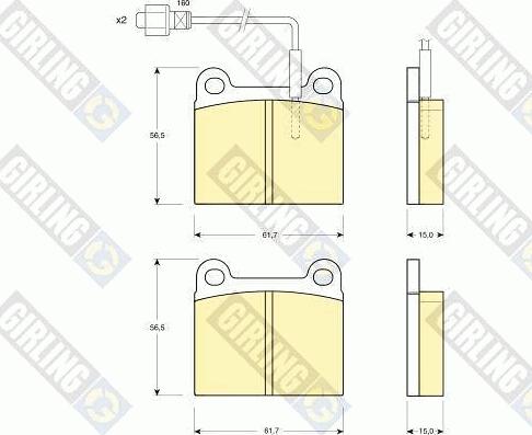 Girling 6102402 - Гальмівні колодки, дискові гальма autocars.com.ua