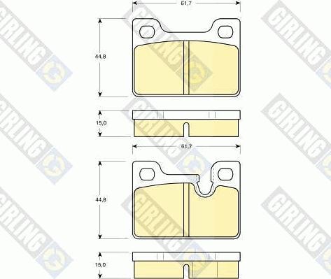 Girling 6102472 - Тормозные колодки, дисковые, комплект avtokuzovplus.com.ua