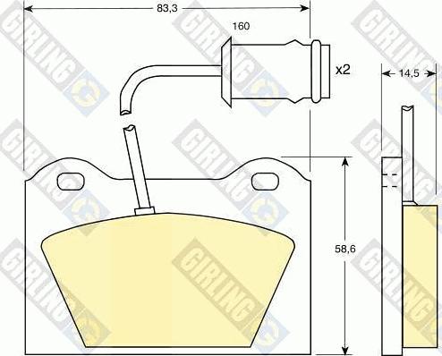 Girling 6102532 - Гальмівні колодки, дискові гальма autocars.com.ua