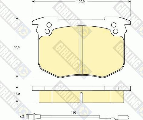 Girling 6102803 - Тормозные колодки, дисковые, комплект avtokuzovplus.com.ua