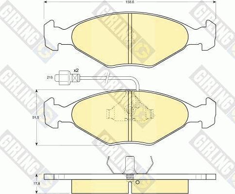 Girling 6102812 - Тормозные колодки, дисковые, комплект autodnr.net