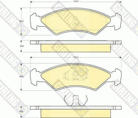 Girling 6103112 - Тормозные колодки, дисковые, комплект avtokuzovplus.com.ua