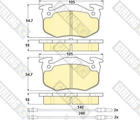 Girling 6103133 - Гальмівні колодки, дискові гальма autocars.com.ua