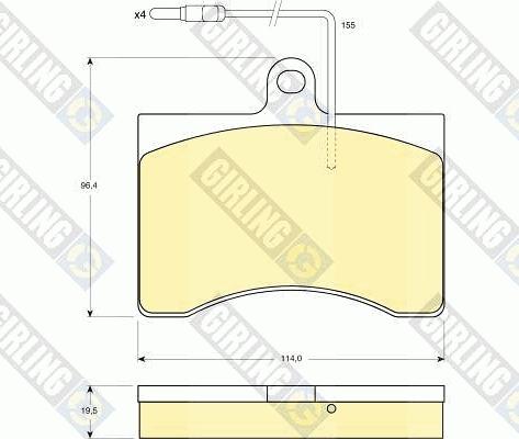 Girling 6103149 - Гальмівні колодки, дискові гальма autocars.com.ua