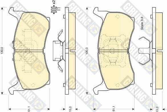 Girling 6103549 - Тормозные колодки, дисковые, комплект avtokuzovplus.com.ua