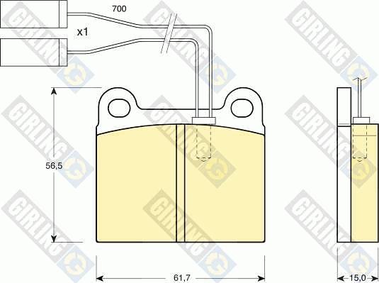 Girling 6103622 - Гальмівні колодки, дискові гальма autocars.com.ua