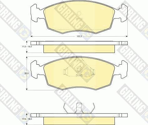 Girling 6103712 - Гальмівні колодки, дискові гальма autocars.com.ua