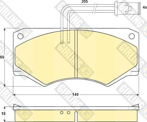 Girling 6103909 - Тормозные колодки, дисковые, комплект avtokuzovplus.com.ua