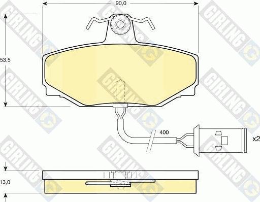 Girling 6104121 - Гальмівні колодки, дискові гальма autocars.com.ua