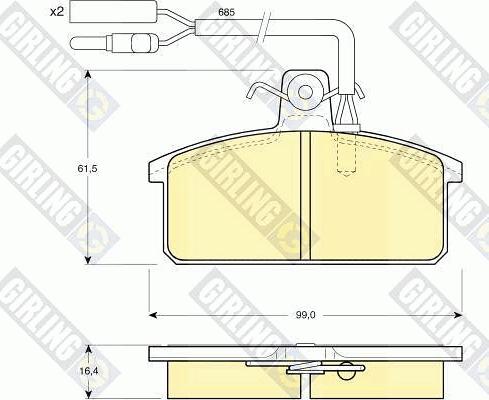 Girling 6104171 - Гальмівні колодки, дискові гальма autocars.com.ua