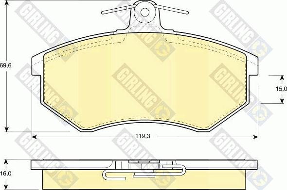 Girling 6104301 - Гальмівні колодки, дискові гальма autocars.com.ua