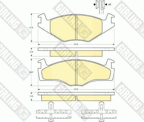 Girling 6104595 - Гальмівні колодки, дискові гальма autocars.com.ua