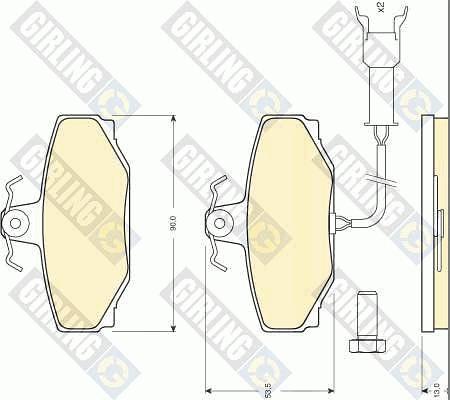 Girling 6104621 - Гальмівні колодки, дискові гальма autocars.com.ua