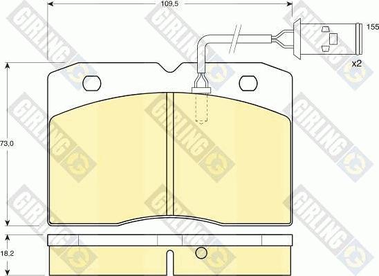 Girling 6104789 - Гальмівні колодки, дискові гальма autocars.com.ua