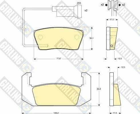 Girling 6105551 - Гальмівні колодки, дискові гальма autocars.com.ua