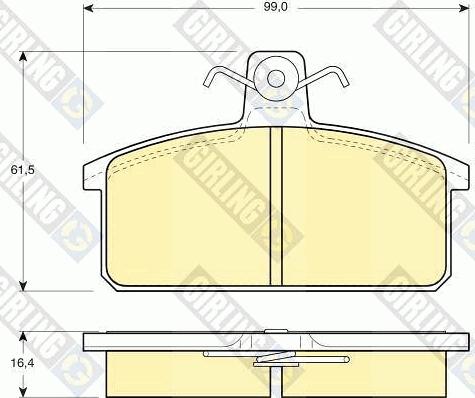 Girling 6106571 - Тормозные колодки, дисковые, комплект avtokuzovplus.com.ua